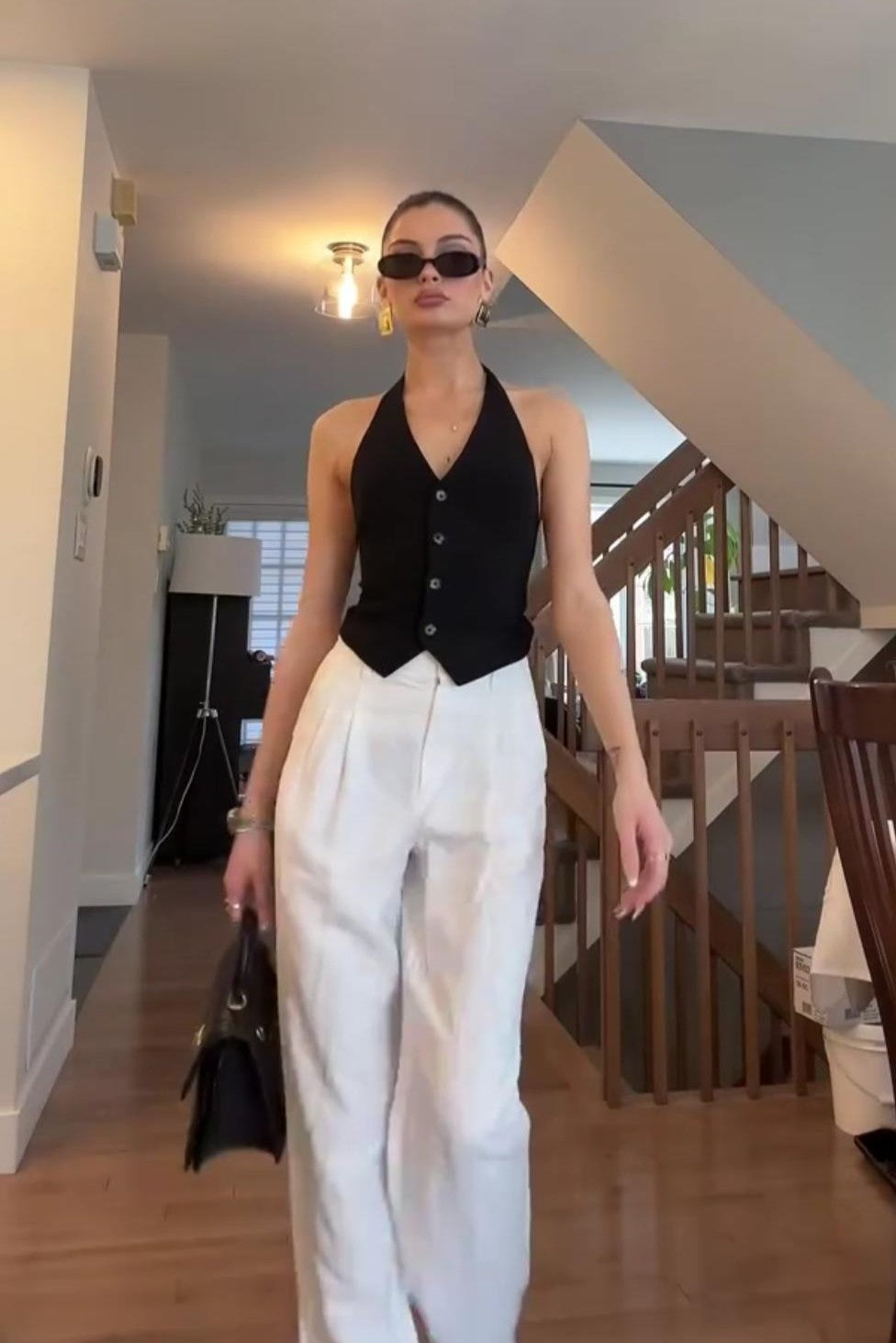 Black Waistcoat with White Pant