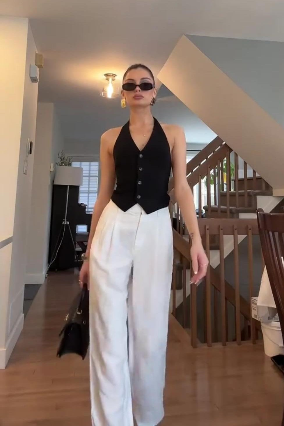 Black Waistcoat with White Pant
