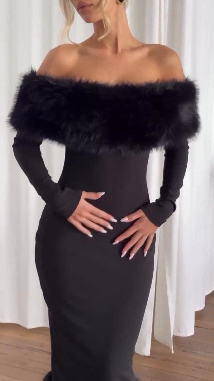 Clog Black Midi Dress
